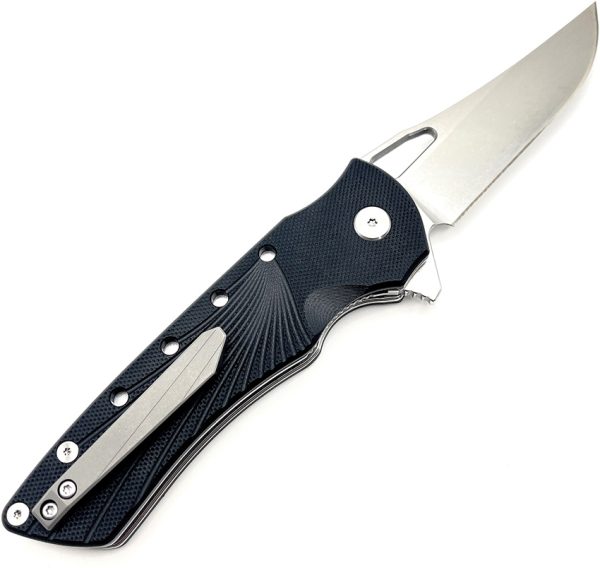 HBKBLKRB_add_04 Heibel Knives Blackhawk Linerlock Folding Knife 3.5" D2 Black G10