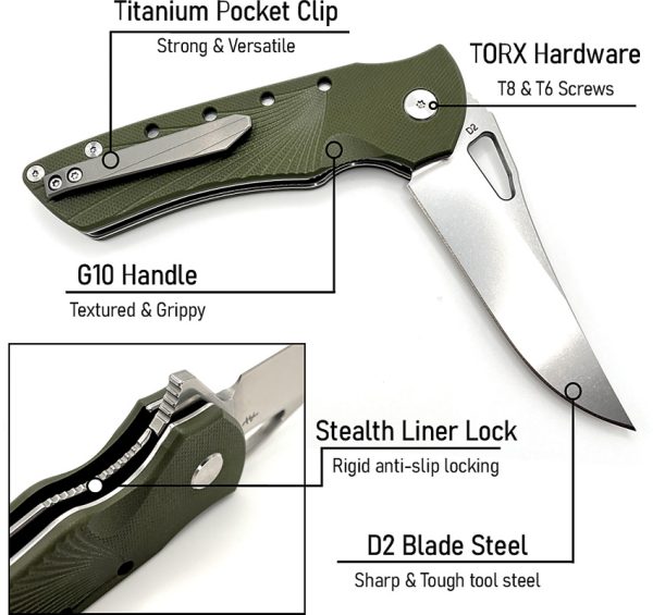 HBKBLKRG_add_02 Heibel Knives Blackhawk Linerlock 3.5" D2 OD Green Folding Knife