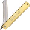 Higonokami Folding Knife Blue Paper Steel Brass Handle