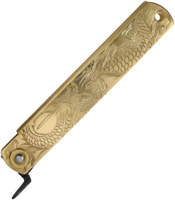 Higonokami Warikomi Large Dragon Folding Knife 3.75" Blue Paper Steel