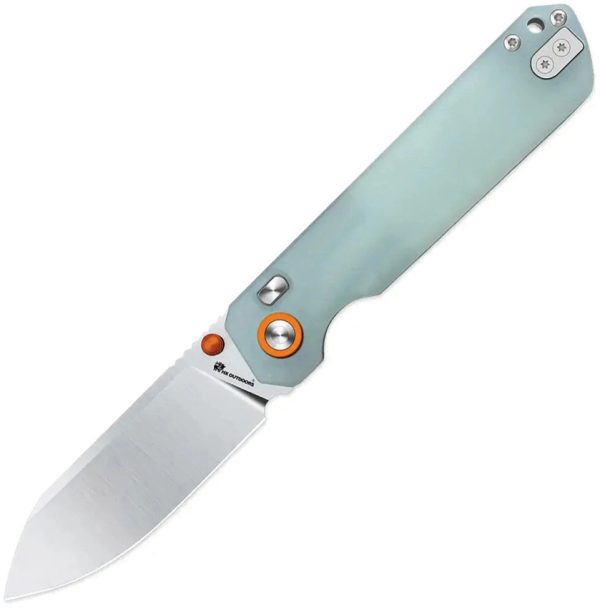 HX Outdoors Hyla Button Lock Folding Knife 2.9" 14C28N Jade G10