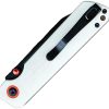 HX Outdoors Hyla Button Lock Folding Knife White G10 2.9in