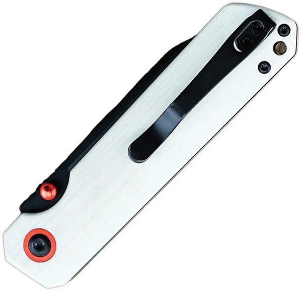HX Outdoors Hyla Button Lock Folding Knife White G10 2.9in
