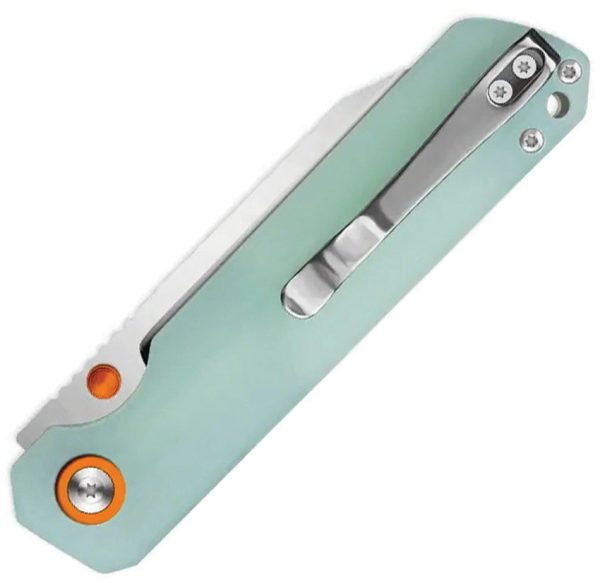 HX Outdoors Hyla Button Lock Folding Knife 2.9" 14C28N Jade G10