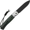 CJRB Glacier Button Lock Folding Knife Green Micarta 3.5"