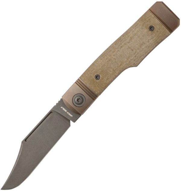 Jack Wolf Knives Gunslingerjack 3.25" S90V Green Linen Folding Knife