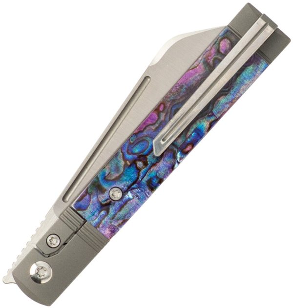 Jack Wolf Knives Feelbetter Bolster Lock Folding Knife S90V Purple Abalone