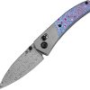 Kansept Knives Dako Folding Knife 3.25" Damascus Blade Crossbar Lock Timascus
