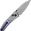 Kansept Knives Dako Folding Knife 3.25" Damascus Blade Crossbar Lock Timascus