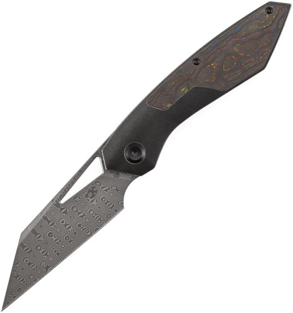 Kansept Knives Strip Framelock Folding Knife 3.5" Damascus Black