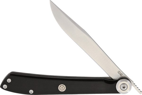Kai USA Folding Steak Knife 3.25" 420J2 Black w/ Sheath