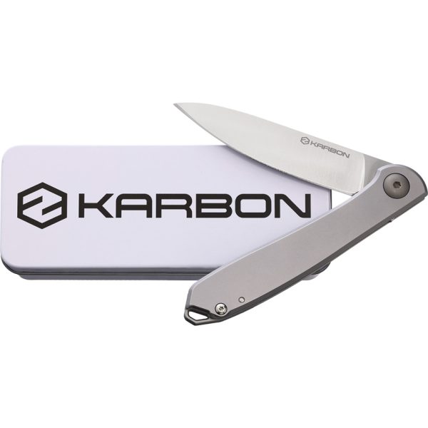 Karbon Tidbit Framelock Folding Knife 3in Bohler N690 Blade
