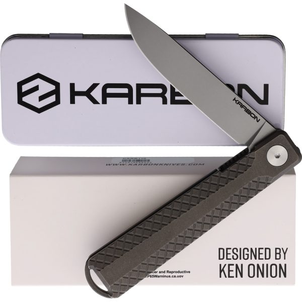 KARBON Beatnik Framelock 3.25" CPM-20CV Titanium Folding Knife