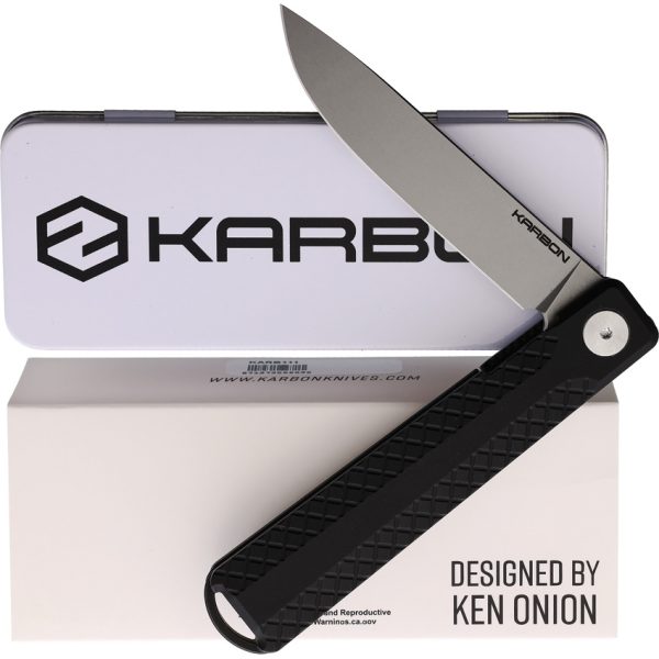 KARB111_add_03 Karbon Beatnik Framelock 14C28N 3.25" Black Folding Knife