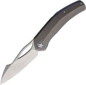 Ketuo Slashley Framelock Folding Knife 3.25" M390 Gray Titanium