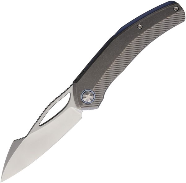 KETM0131 Ketuo Slashley Framelock Folding Knife 3.25" M390 Gray Titanium