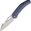 KETM0132 Ketuo Slashley Framelock Folding Knife Blue Titanium 3.25" Blade