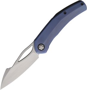 Ketuo Slashley Framelock Folding Knife Blue Titanium 3.25" Blade