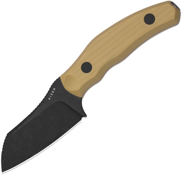 Kizer Cutlery Bulldog Fixed Blade 3" 14C28N Tan G10 w/ Sheath