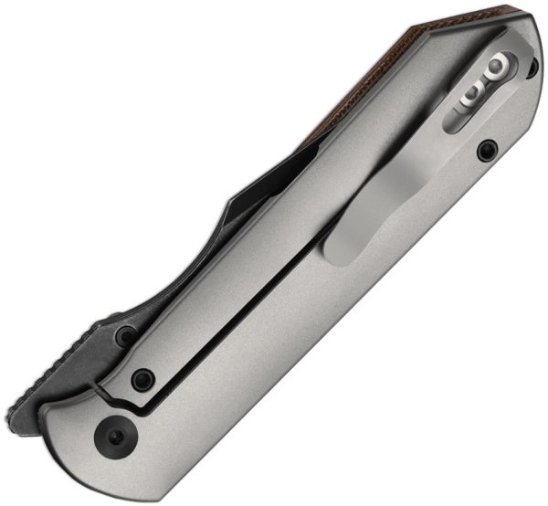 KI4784A4_add_01 Kizer Cutlery Harpoon Folding Knife 3.38" Framelock Brown Micarta