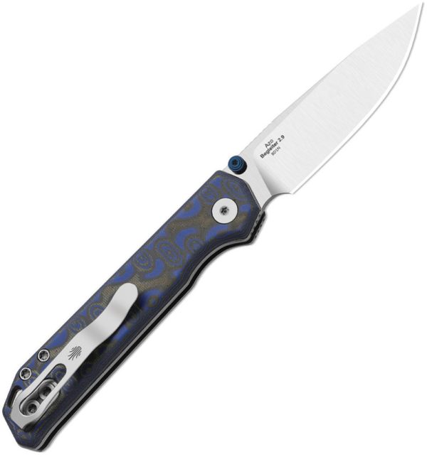 Kizer Cutlery Begleiter 2.9 Button Linerlock Blue/Black Micarta