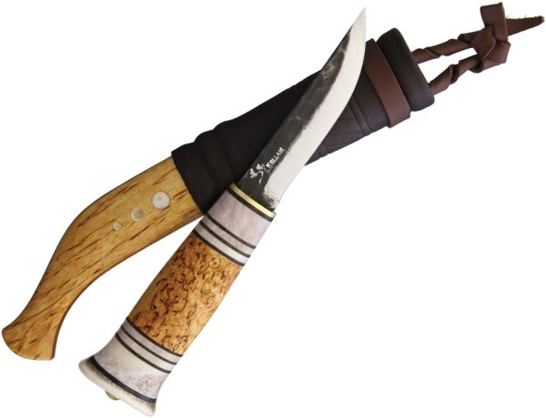 Kellam Borealis Fixed Blade Knife 3.75" Carbon Steel Birch Antler