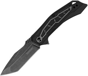 Kershaw Flatbed Assisted Opening Folding Knife 3.13" BlackWash Tanto