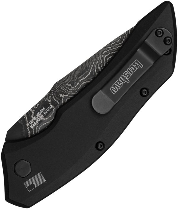 Kershaw Auto Launch 1 Button Lock Folding Knife 3.5" Damascus Black