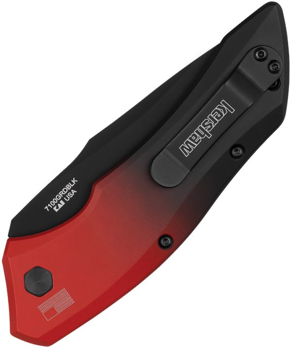 Kershaw Auto Launch 1 Button Lock Folding Knife 3.5" MagnaCut Black Red