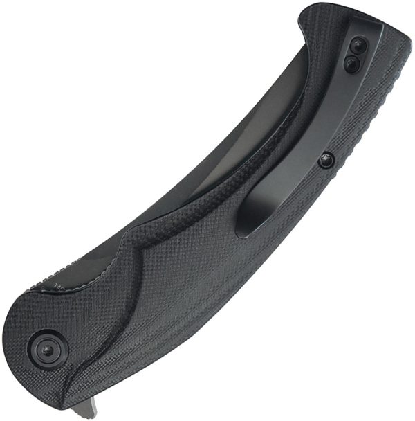 Kubey Scimitar Folding Knife 3.5" AUS-10A Linerlock Black
