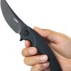 Kubey Scimitar Folding Knife 3.5" AUS-10A Linerlock Black