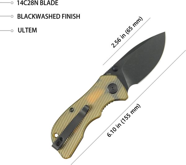Kubey Karaji Linerlock Folding Knife 2.5" D2 Ultem