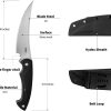 Kubey Scimitar Fixed Blade Knife 5.5in D2 Black G10