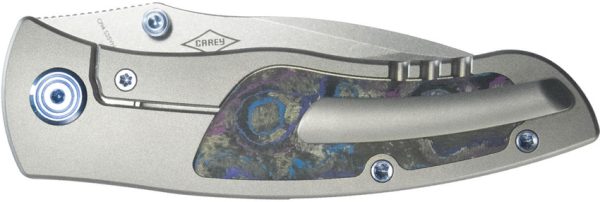 KB Knives Vertigo Framelock Folding Knife 3.13" S35VN Wharncliffe Gray Titanium