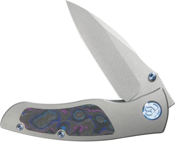 KB Knives Vertigo Framelock Folding Knife 3.13" S35VN Wharncliffe Gray Titanium