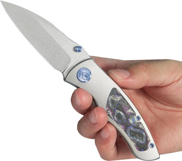 KB Knives Vertigo Framelock Folding Knife 3.13" S35VN Wharncliffe Gray Titanium