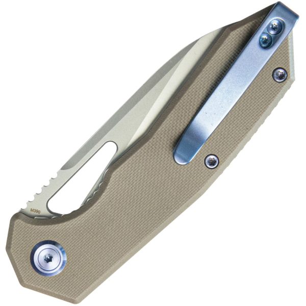 KB Knives Vagrant Linerlock Folding Knife 3" Bohler M390 Tan G10
