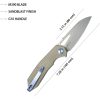 KB Knives Vagrant Linerlock Folding Knife 3" Bohler M390 Tan G10