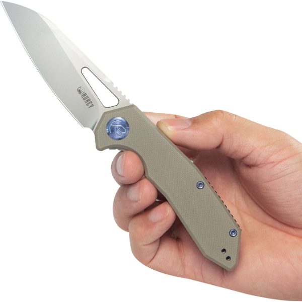 KB Knives Vagrant Linerlock Folding Knife 3" Bohler M390 Tan G10
