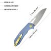 KB Knives Vagrant Linerlock Folding Knife 3" M390 Blue Micarta