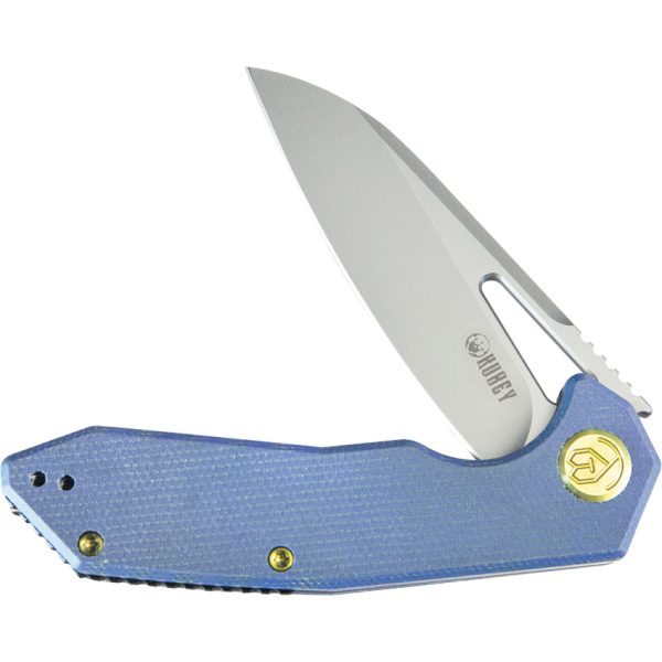 KB Knives Vagrant Linerlock Folding Knife 3" M390 Blue Micarta