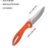 Kubey Ruckus Folding Knife 3.5" AUS-10A Linerlock Orange G10