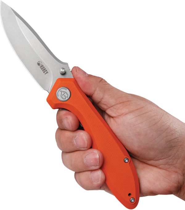 Kubey Ruckus Folding Knife 3.5" AUS-10A Linerlock Orange G10