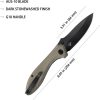 Kubey Ruckus Linerlock 3.5" BlackWash AUS-10A Tan G10 Folding Knife