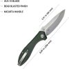 Kubey Ruckus Linerlock Folding Knife 3.5" AUS-10A Green Micarta