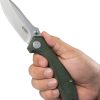 Kubey Ruckus Linerlock Folding Knife 3.5" AUS-10A Green Micarta