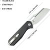 Kubey Atlas Framelock Black Folding Knife 3.38" 14C28N