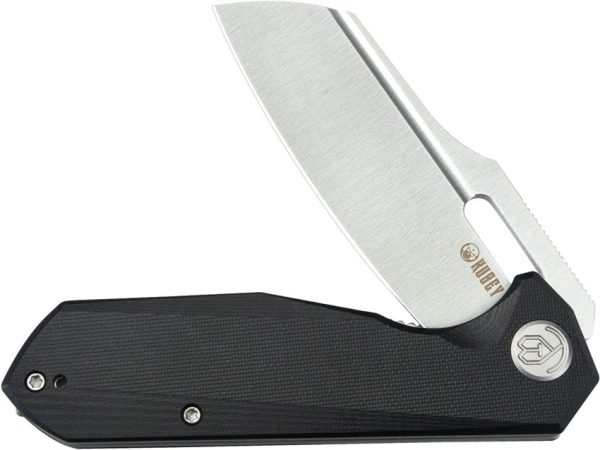 Kubey Atlas Framelock Black Folding Knife 3.38" 14C28N