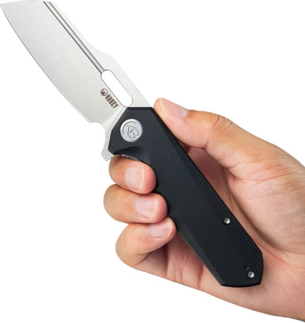 Kubey Atlas Framelock Black Folding Knife 3.38" 14C28N