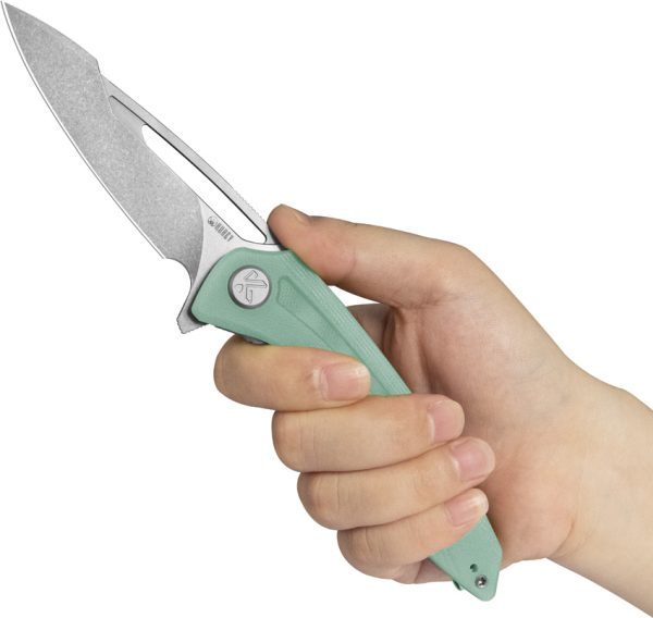 Kubey Merced Linerlock Folding Knife 3.5" Jade Green 14C28N